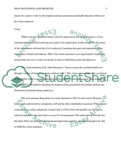 Mission Statement: St. Johns Hospital