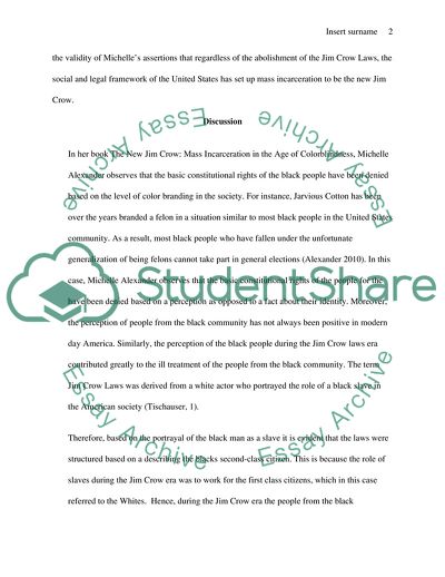 Mass Incarceration in the US as the New Jim Crow