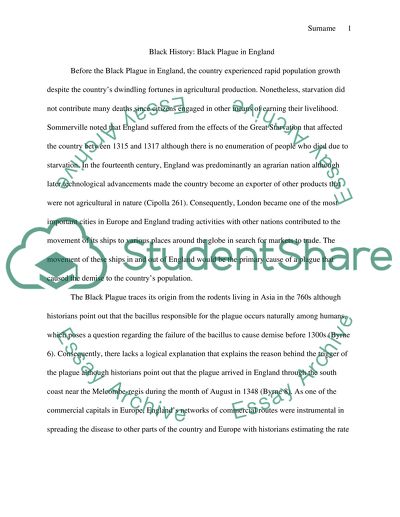 Black History: Black Plague in England