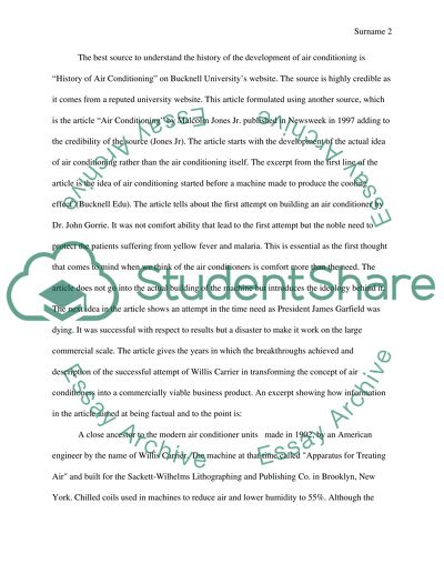 History and Development of Air-conditioning