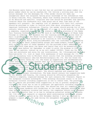 Analyze Informational E-Mail