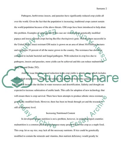 Genetically Modified Foods and Human Health