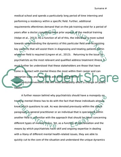 Psychiatry and Mental Illness