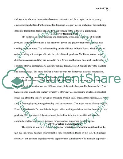 The Marketing Environment of Mr. Porter