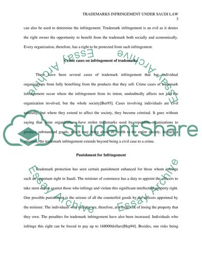 Trademarks infringement under Saudi Law