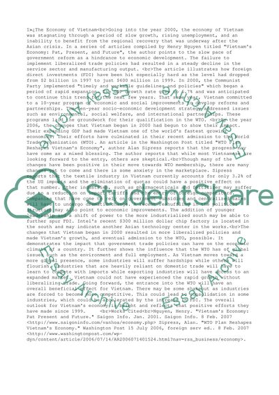 The Economy of Vietnam