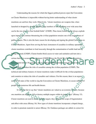 Critical analysis of conventionon cluster munitions