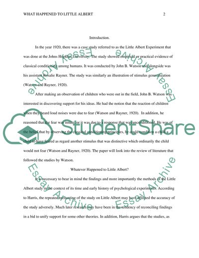 Whatever happened to Little Albert