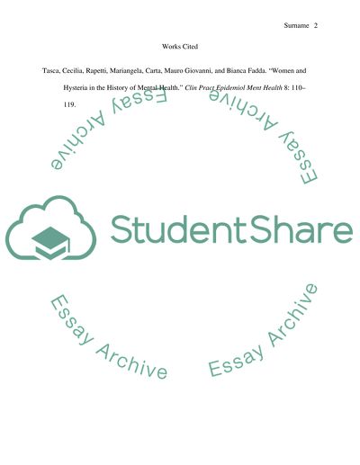 Hysteria in Women as a Mental Illness