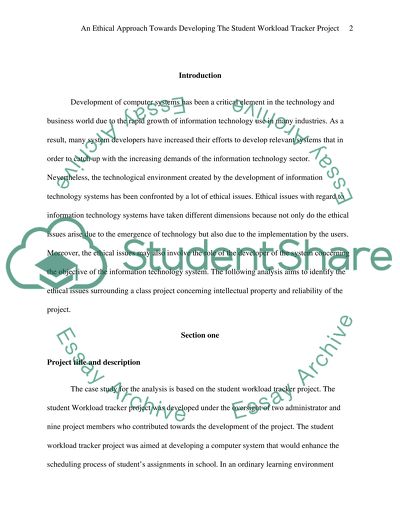 An Ethical Approach towards Developing the Student Workload Tracker Project