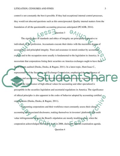 Litigation, Censures and Fines