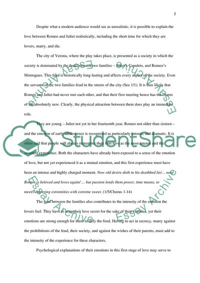The Time Scheme from Act 1 to Act 2 of Romeo and Juliet
