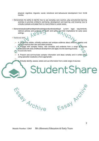 Working with young children from 16 to 36 months