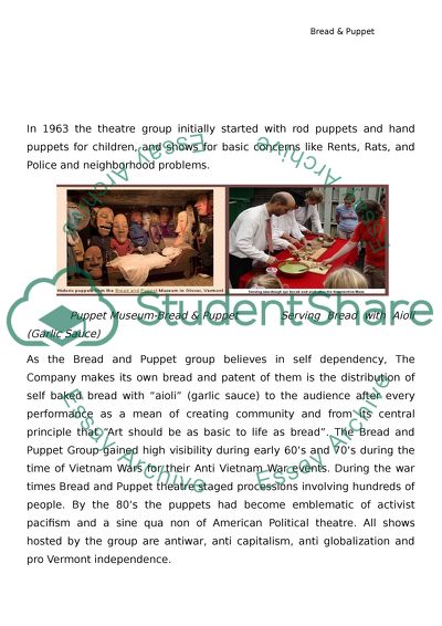 What does an actor need to know about Bread and Puppet Theatre to produce and perform it