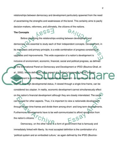 Democracy and Development: Identifying Existing Relationships