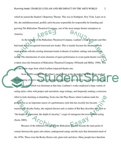 American Playwright Charles Ludlam and his impact on the arts world as a Renowned Arts Leader