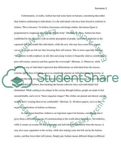 What is the purpose of fashion Does this help or harm humans