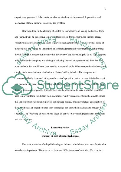 Oil Spills Clean-up Technology