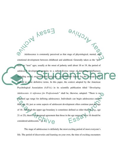 Adolescents not in Turmoil