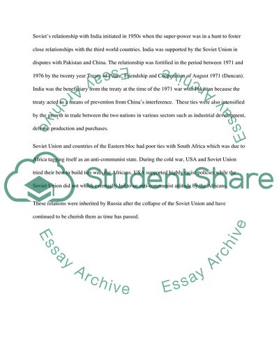 What Soviet Unions relationship between Mexico, Brazil, India and South Africa was