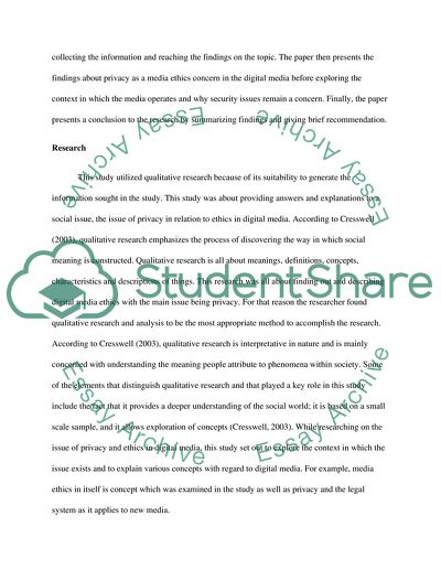 Ethics in Digital Media and the Issue of Privacy