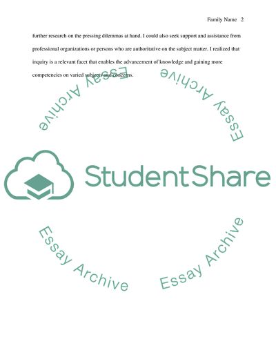 Inquiry as a Relevant Facet that Enables the Advancement of Knowledge