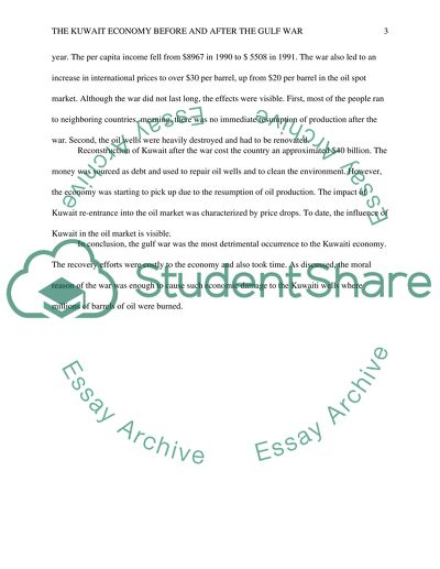 The Kuwait Economy before and after the Gulf War