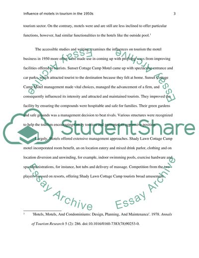 How Did Motels Influence Tourism in the 1950s