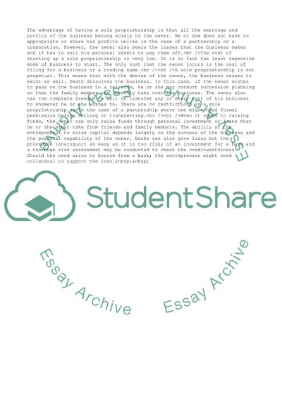 Sole Proprietorship Definition