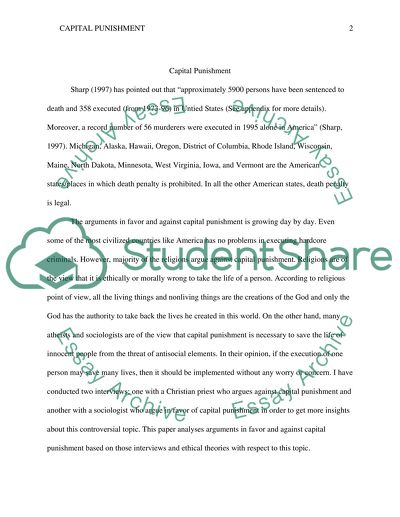 Capital Punishment: For and Against