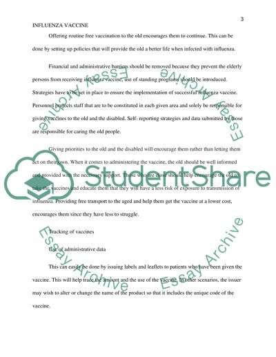 Influenza Vaccine Research Paper