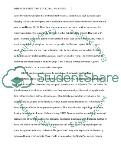 Disease resulting by global warming