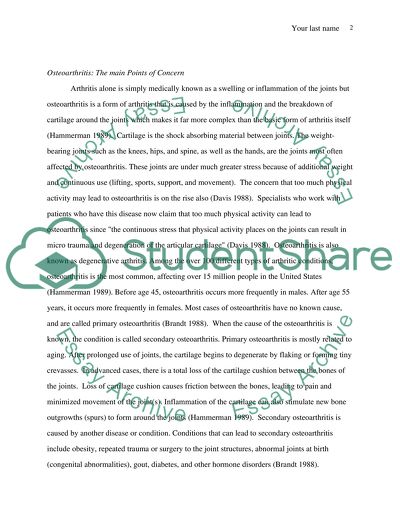 Medical Intervention with the Disease of Osteoarthritis