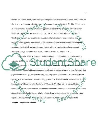 Religious Influence in the Evolution/Creationism Debate