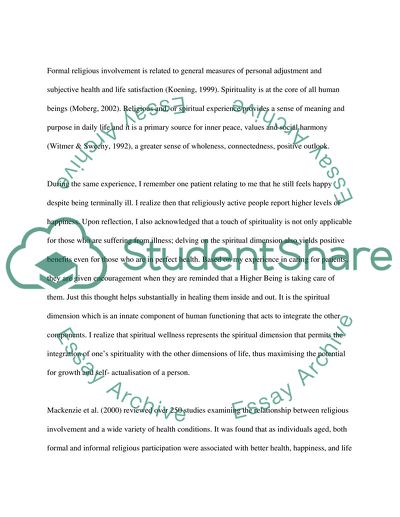 The Role of the Nurse as an Advocate: A Reflectionon Learning and Spirituality
