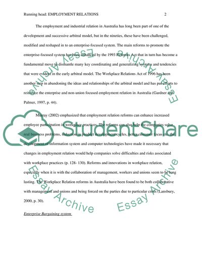 Compare and Contrast the Government Reforms in Australian Employment Relations since 1993