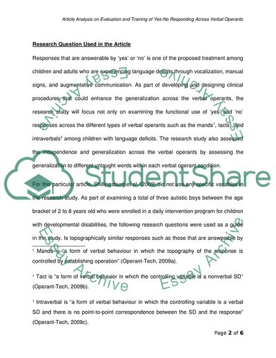 The Acquiring of Verbal Operands