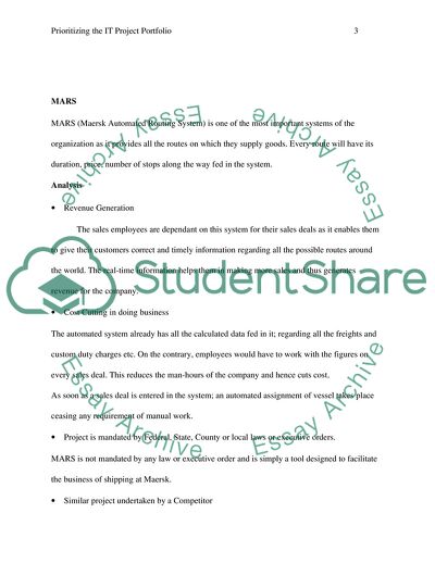 Prioritizing the IT Project Portfolio