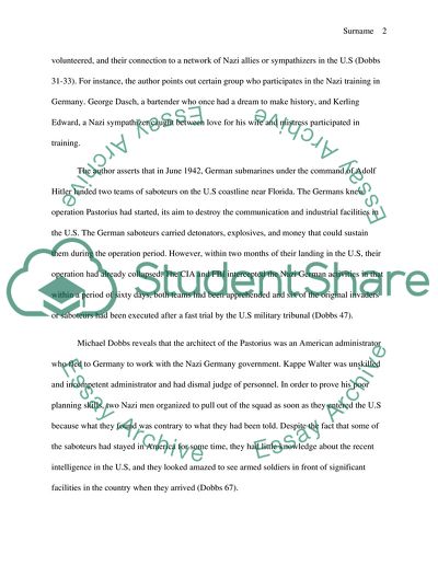 Saboteurs - the Nazi Raid on America by Michael Dobbs