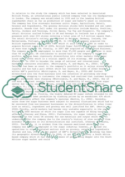 Business Strategy of Associated British Foods