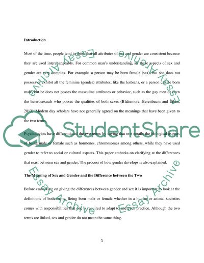 The Difference Between Sex and Gender