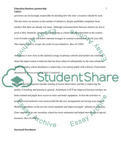 Education Business Partnership Issues