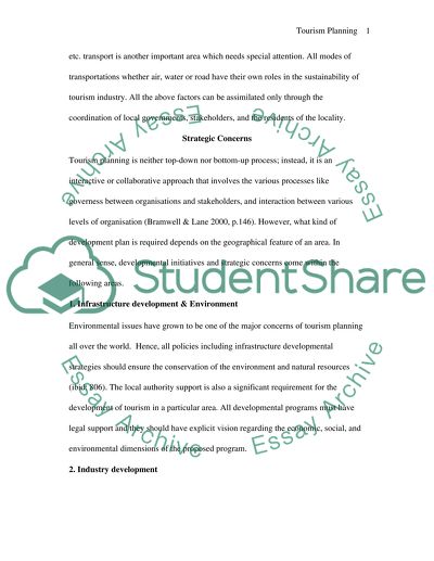 Regional Coordination for Tourism Planning