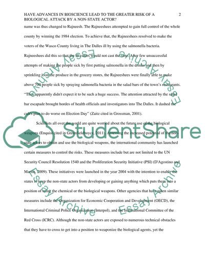 Biological and Toxin Weapons