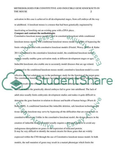 The Technology Of Knockout Mouse