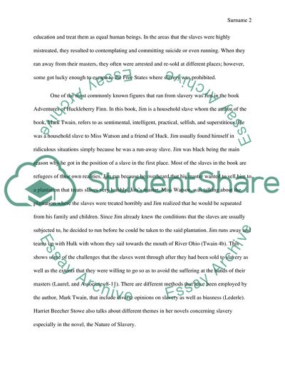 Mark Twain about the Problem of Slavery before the American Civil War