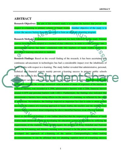 Exploration of Barriers to E-Learning within the Primary Schools in Saudi Arabia