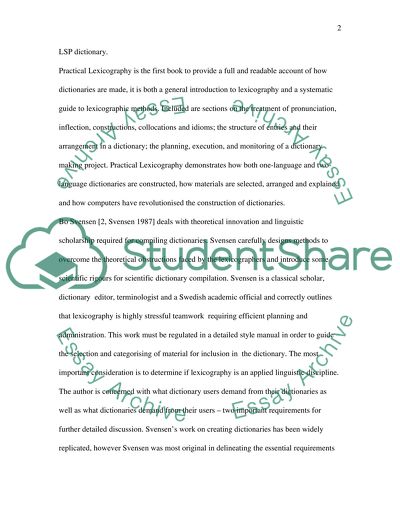 Practical Lexicography