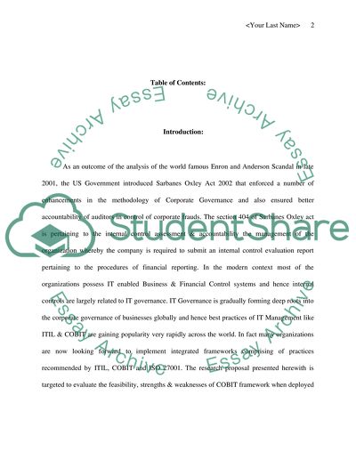 Investigation into Uptake of COBIT Corporate Governance Auditing Methodology