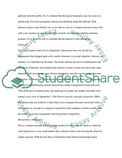 The Internet and its impact on Market Structure - Managerial Economics